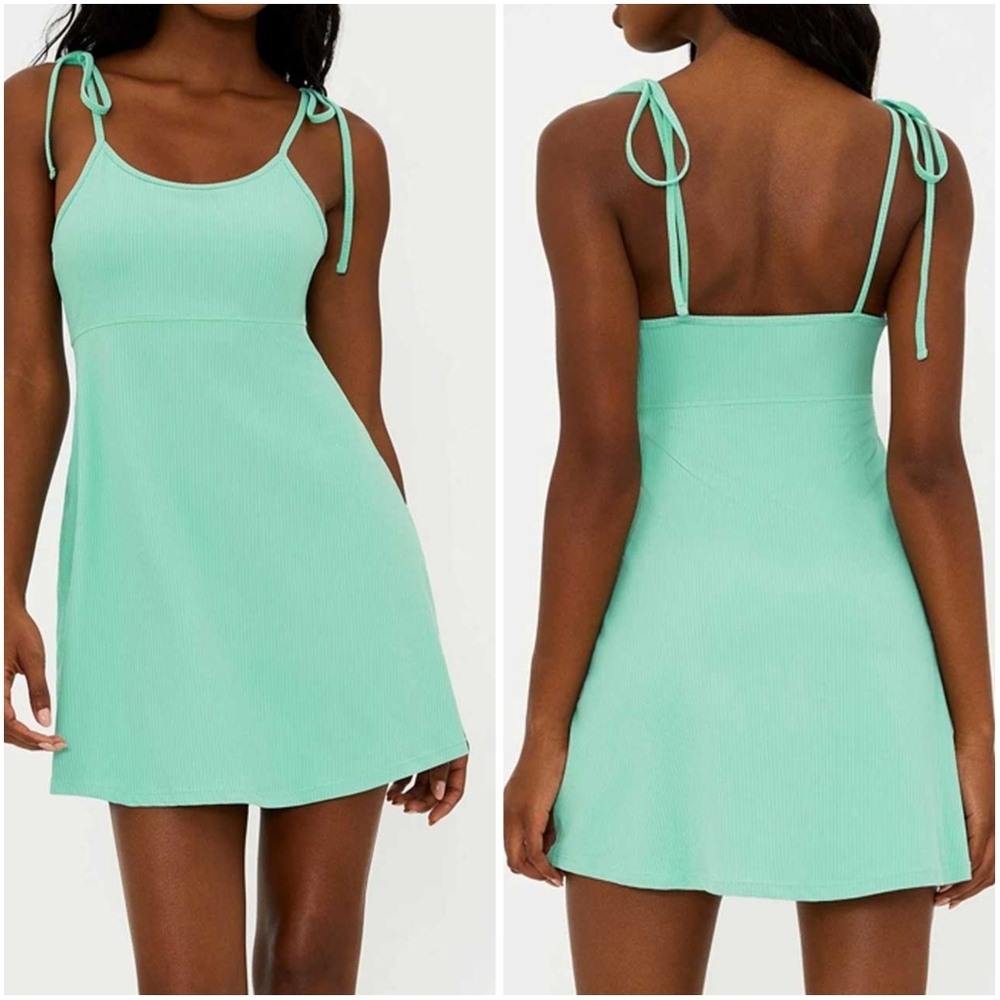 NWT Anthropologie Beach Riot Liberty Mini Dress Medium Jade Skylight Gre… - Picture 2 of 10